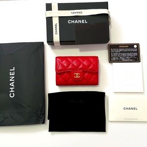 Chanel card case - red - mini wallet